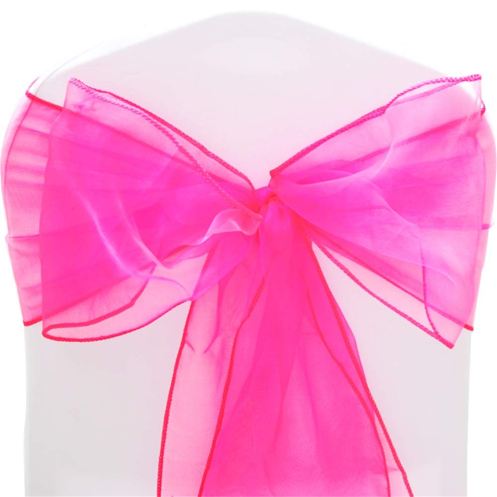 Time to Sparkle Pack of 30 Organza Sashes 22x280cm (Hot Pink)