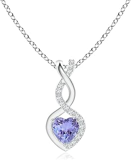 Tanzanite Infinity Heart Pendant with Diamonds (4mm Tanzanite)
