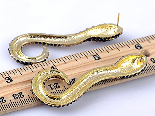 Alilang Vintage Topaz Black Crystal Rhinestone Pattern Dangle Costume Earrings #TOP1