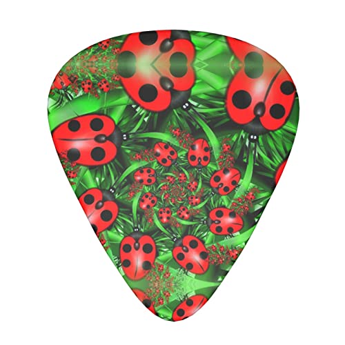 Ensemble de 12 médiators de guitare Red Ladybug pour guitare acoustique, guitare électrique, contrebasse, ukulélé - Les Beatles, Paul McCartney, John Lennon, RIngo Starr, George Harrison Ensemble de 12 médiators de guitare Red Ladybug pour guitare acoustique, guitare électrique, contrebasse, ukulélé