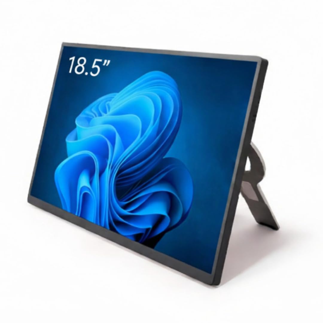 18.5 inch fhd portable monitor for laptop | ips display | ultra-slim foldable screen extender | usb type-c & hdmi | compatible with laptop, pc, mac, smartphone (18.5")