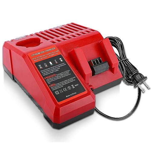 Replacement Charger Compatible with Milwaukee 10.8V-18V Lithium Battery 48-11-1815 48-11-1820 48-11-1840 48-11-1850 48-11-1890 48-11-2401 48-11-2420 48-11-2440 Power Tools Battery Charger