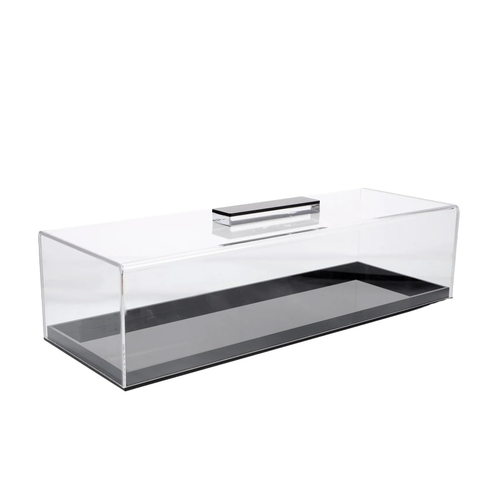 LUYSGBXR Bread Bin Multifunctional Cake Stand Rectangular Dessert Display Tray Clear Lid Portable Bread Cookie Holder(Black)