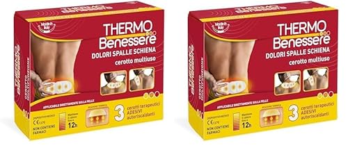Cerotto Caldo Multifunzione Schiena e Spalle - Ideale per Alleviare i Dolori Muscolari - Calore Fino a 12 Ore - Formato: 3 Cerotti Multifunzione per Schiena e Spalle – Thermo Benessere