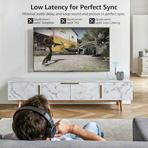 1Mii DS70 Bluetooth 5.3 TV Transmitter for 2 Headphones/Speakers w/ Screen - image 2