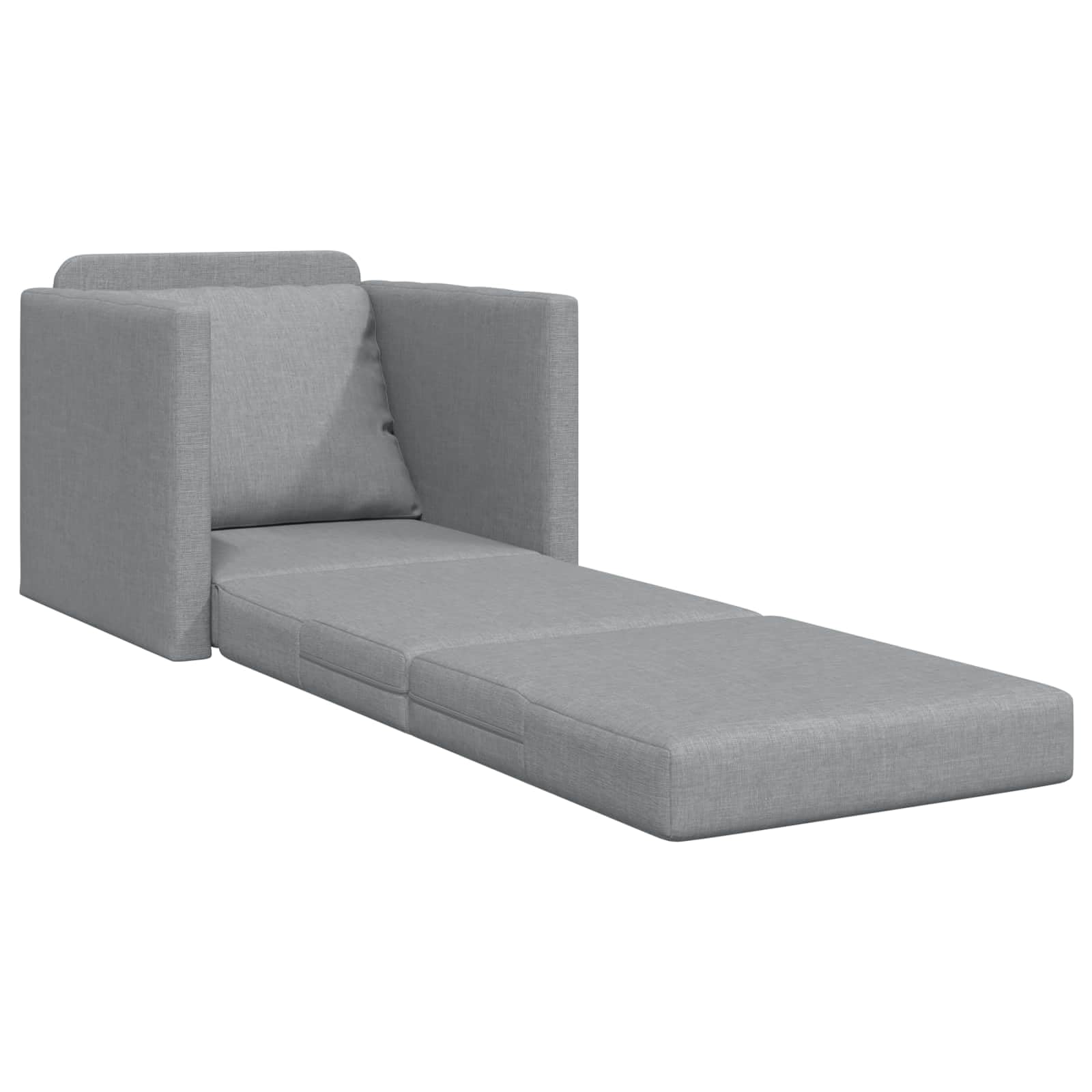 Canapé-Lit Convertible 1 Place en Tissu Gris Clair, Fauteuil Convertible Clic-Clac avec Accoudoirs, Lit d'Appoint Moderne pour Salon et Chambre, 74 x 77 x 81 cm