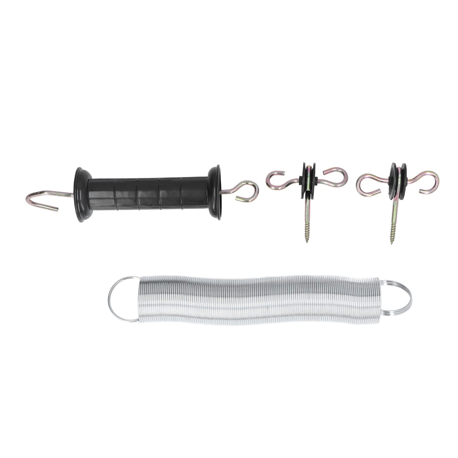 Kit Cancello Elettrico per Recinzione, Set di Maniglie per Recinzione Elettrica in Ferro PP 5 Metri Accessorio per Porta a Molla per Animali con Manico Chiodo Isolato per Bestiame