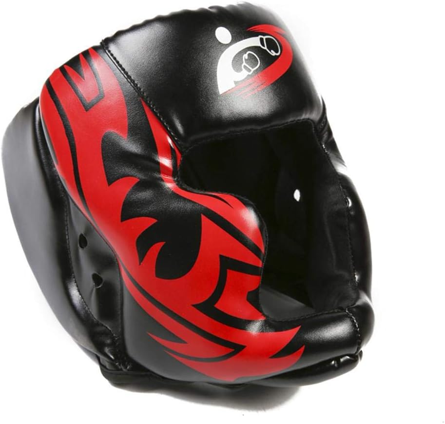 Auveach Headgear for Boxing MMA Training Thick-Padded Helmet Head Protection Leather Headguard for Muay Thai Sparring Kickboxing Karate Taekwondo