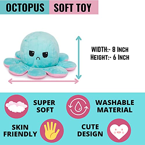 AUDBOT-Premium-Soft-Toy-for-Kids-Stuffed-Animal-Plush-Soft-Toy-for-Babies-Plushie-Reversible-Mini-Octopus-for-Boys-and-Girls-with-Double-Sided-Flip-Octopus-Baby-Pink-SkyBlue-Colour-12Cm