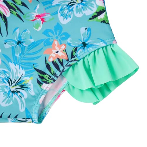 Image of Funnycokid Girls Swimsuit 3 Pieces Long Sleeve Rash Guard Set Tankini Bathing Suits Summer Kids Swimwear 3-10 Years