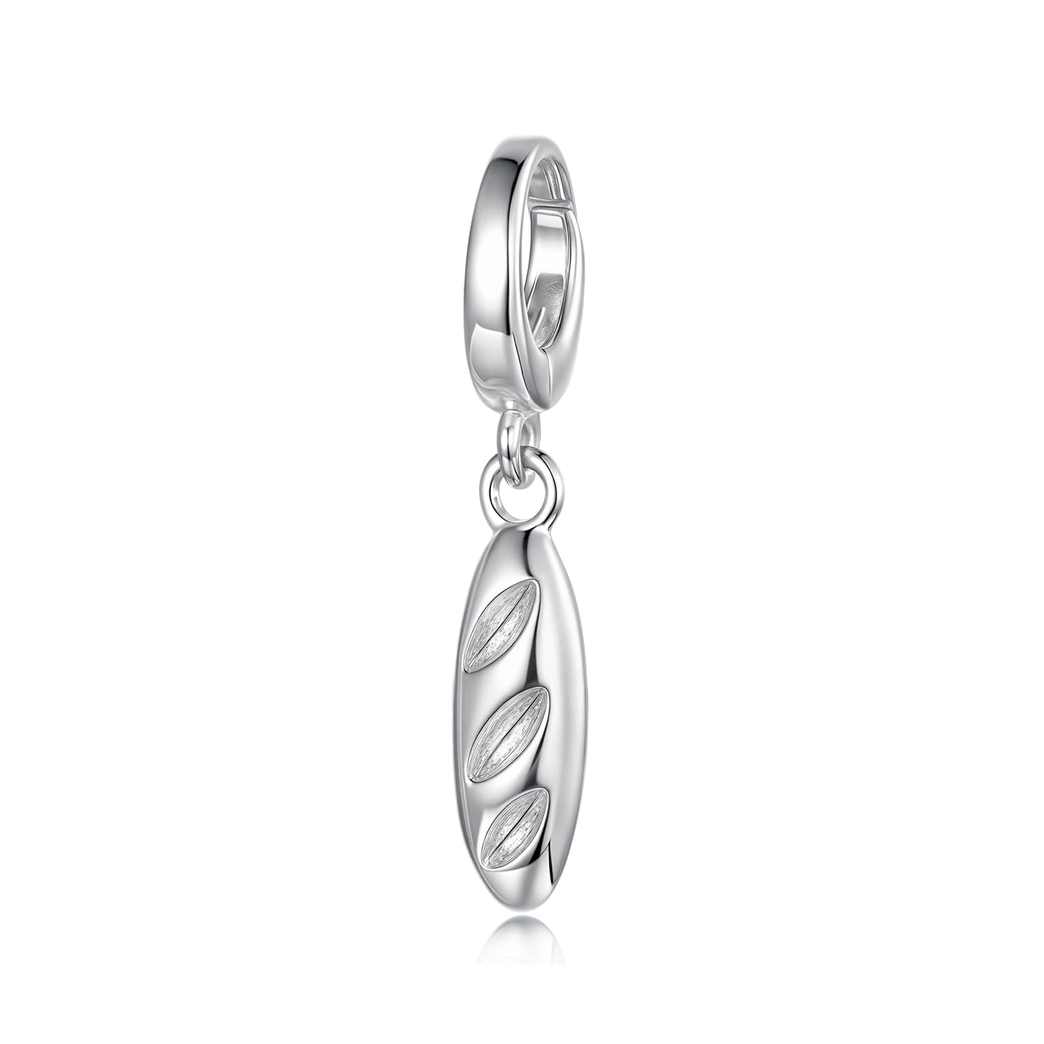 Fascino Ciondolo Chiusura Baguette, Accessorio Braccialetto Fascino in Argento Sterling 925, Compatibile con Braccialetto 3mm-4,5mm