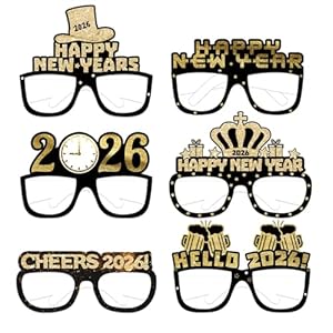 Happy New Year’s Eve Glasses 2026 – Pack Of 12 | New Year’s Eve Party Supplies 2026 | Happy New Year Glasses 2026, Happy New Year Decorations 2026 | New Year’s Glasses, New Year’s Eve Decorations