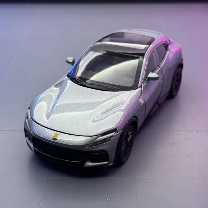 Image of FEXXA 1:32 Scale Ferrari Purosangue SUV Die-Cast Metal Car with Sport car Openable Doors Light and Sound,Pull Back Function Indoor Outdoor Toy for Kids (1.32 Scale-Grey)