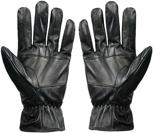 Leather Gloves Mens Touchscreen Winter Warm Gloves, Fleece Lining M55US - Image 5