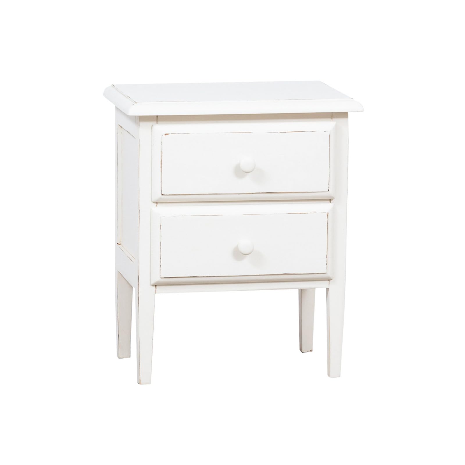 Biscottini Madera reciclada 55x35,5x65 cm Dormitorio rústica | Mesitas de Noche Vintage con Acabado Envejecido