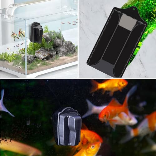Aquarium Scheibenreiniger Magnet,Aquarium Scheibenreiniger,Aquarium Magnet Scheibenreiniger,Scheibenreiniger Aquarium,Magnetisch Bürste Aquarium Zubehör Für 0,5 Cm Dicke Aquarium - S(5,6x3,5x4,2cm)