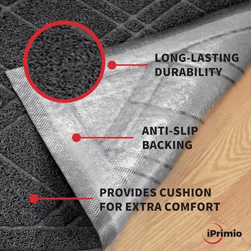Sliptogrip Universal Door Mat, Plaid Design - Black, 35 X 23 - Anti Slip thumb #4