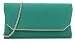 Girly HandBags Women Plain Faux Suede Clutch Bag Green