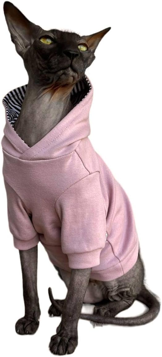 Sphynx Cat's Hoodie Nude Naked Cat Hairless Cat Clothes (Medium)