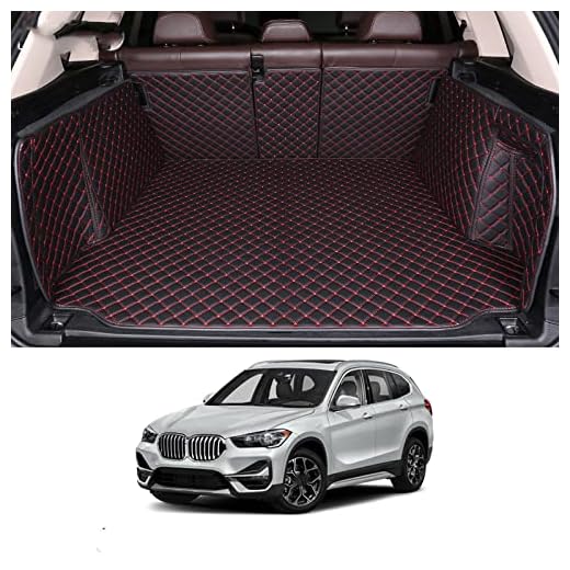 Funda De Maletero De Coche Protector Maletero para BMW X1 F48 2019 2020 2021, Alfombrilla Protectora para Maletero Cuero, Cubre Maletero Accesorios Coche, Vino Rojo