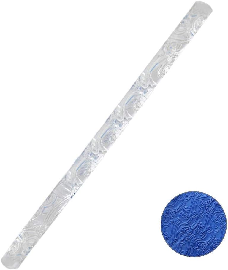 Rolling Pin - 16x1cm Embossing Baking Tools Fondant Tool Acrylic Designed Fondant Cake Impression Rolling Pin Pastry Roller
