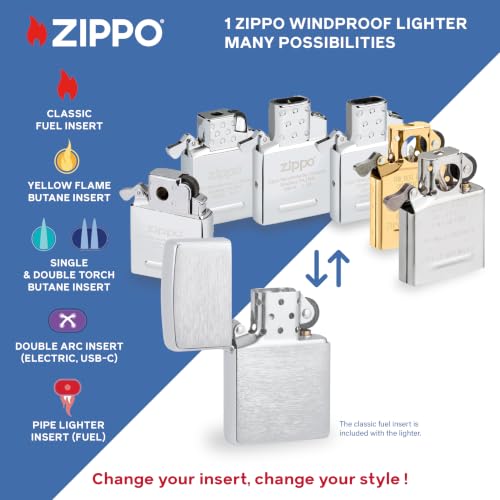 Image of Zippo Windproof Lighter - Vintage Model - High Polish Brass Finish in Gold - Refillable - Reusable - Windproof Design - Gift Box - Made in USA