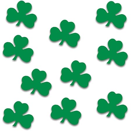 Beistle Green Shamrock Cutouts 10 Piece St Patrick's Day Decorations, Wall Silhouettes