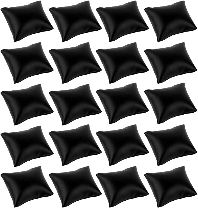 Arah Jewels 12 Pcs Black PU Leather Small Bracelet Watch Pillow Bangle Cushions for Jewelry Displays, (4x4 inch) (B0C6H3H2RK) Amazon Price History, Amazon Price Tracker