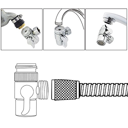 Diverter Valve (M22 X M24), Jtdeal Premium Alloy Shower Diverter Valve For Kitchen Or Bathroom Sink Faucet Mental Adapter Single Handle Polished Chrome #TOP4