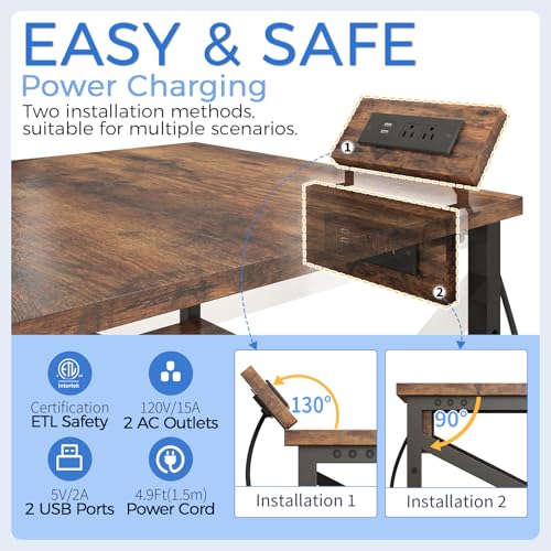 Image of METYERRY 23.6 inchx23.6 inch Large Printer Stand with Power Outlet, 3 Tier Cart