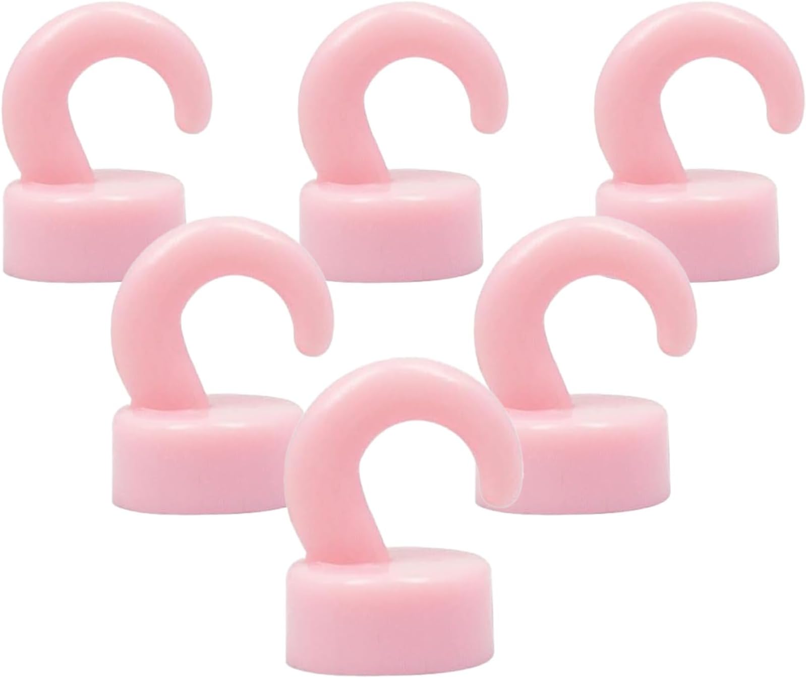 Neodymium Pink Mini Magnetic Hooks, 3LB Strong Magnetic Hooks for Cruise, Grill, Towel, Indoor Hanging, Kitchen, Workplace, Office and Garage - 6 Pack