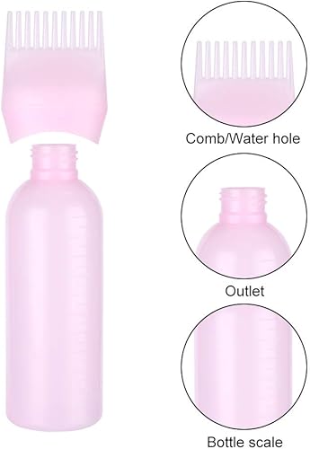 Miniatura 3 de Botella aplicadora de peine para el cabello, escala graduada profesional, coloración del cabello, tinte y tratamiento del cuero cabelludo para