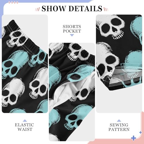 ZZXXB Skeleton Boys Long Pants Soft Trousers Elastic Waist Kids Lounge Bottoms with Pockets S-XL4