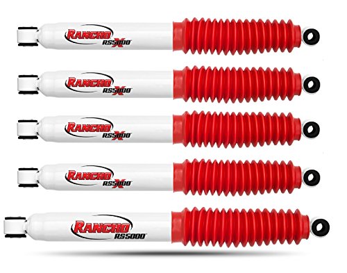 Rancho RS5410 RS55264 RS55254 Steering Stabilizer and 2 Pairs of Shock Absorbers for 1999-2004 Ford F-250 Super Duty