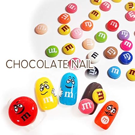 Amazon チョコレート ネイルパーツ 10個 マーブルチョコ M M字 カラフルチョコ チョコネイル お菓子ネイル レジン クラフト ハンドメイド 8mm Cocoro Nail ドラッグストア