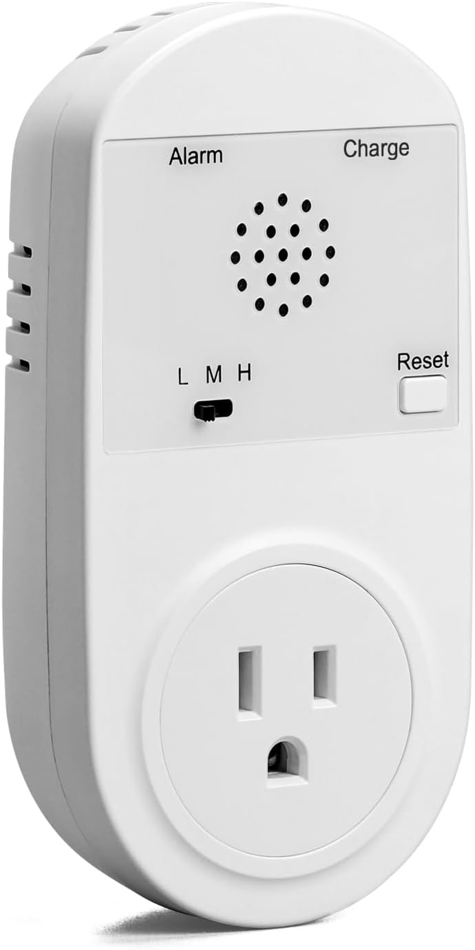 Briidea Freezer Power Failure Alarm, Power Off Alarm with LED Indicators and Adjustable Alarm 80-120dB, Perfect for Monitoring Refrigerators, Freezers and