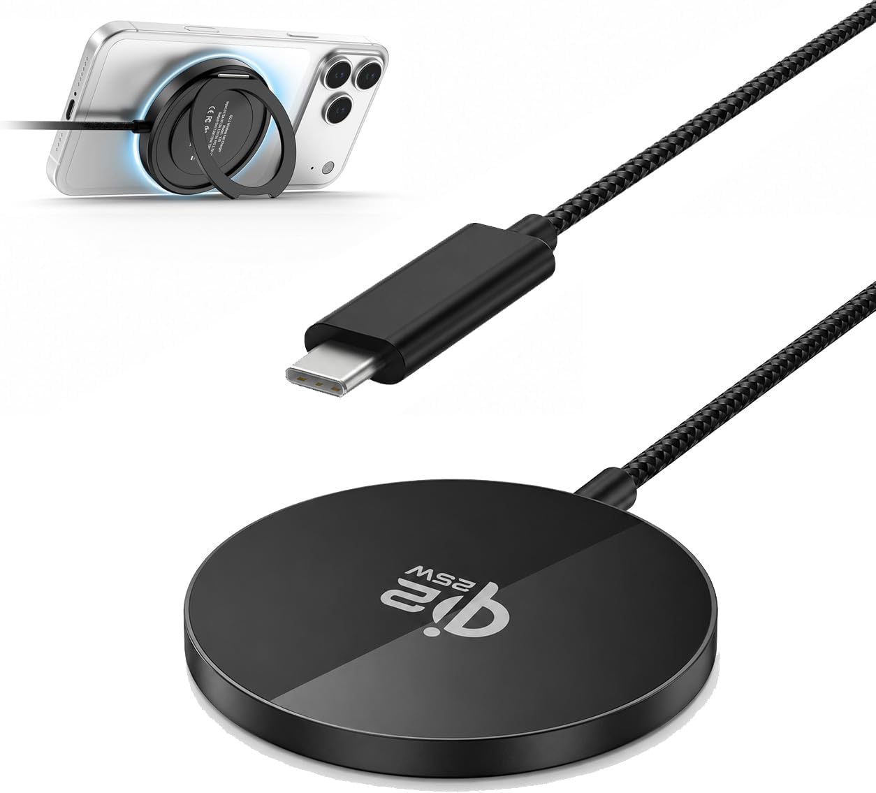 25W Wireless Charger Pad Kickstand for Magsafe Charger for Apple Device