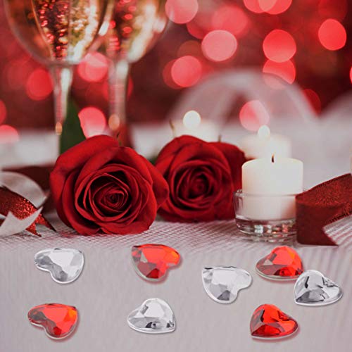 Yookat 2000 Pieces Acrylic Flatback Rhinestones Heart Crystal Rhinestones Flat Back Heart Rhinestones Flatback Gems For Crafts 8Mm With Bag For Valentines Day Wedding Decoration Diy Craft (Red) #TOP6