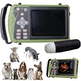 ZXINXIN Ecografo Veterinario per Gravidanza, 3,5 MHz, sonda Convessa, 8 Pseudo-Colori, Immagini HD, con cardiofrequenzimetro
