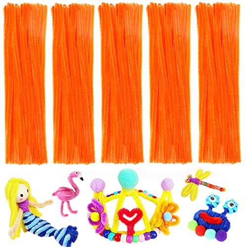 Image of Pipe Cleaners, Pipe Cleaners Craft, Arts and Crafts, Crafts, Craft Supplies, Art Supplies (Orange)