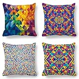 【GRÖSSE DER KISSENBEZÜGE】Handgefertigt 40x40cm, bitte rechnen Sie mit einer Abweichung von 1–2 cm. Die Packung enthält 4 Kissenbezüge. (Ohne Füllungen oder Füllmaterial.)