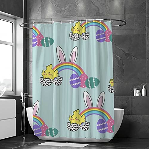 Rideau de douche polyester imprimé œufs de Pâques lavable 168 x 183 cm