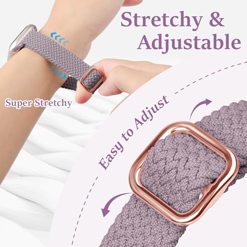 Image of Slim Braided Bands for Apple Watch Band 40mm 41mm 42mm 38mm 46mm 44mm 45mm 49mm Women,Stretchy Solo Loop Nylon Elastic Thin Narrow Skinny Strap for iWatch Ultra 3 SE 3 Series 11 10 9 8 7 6 5 4 3 2 1