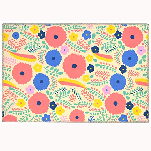 Hippie Chic By Homefires Machine Washable Multi-Color Area Rug (20 X 30 In) Floral Rug W/ Flowers #TOP20