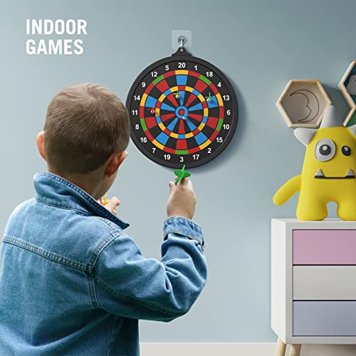 Dacool Dart Board Magnetic Dartboard Set 15 Pcs - 2 Sided Dart Board For Kids Adult With 12 Magnetic Darts And 2 Sticky Hooks Indoor Outdoor Games Classic Dartboard Christmas Kids Gift Home Party #TOP4