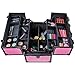 SHANY Essential Pro Makeup Train Case with Shoulder Strap and Locks - Pink/Black