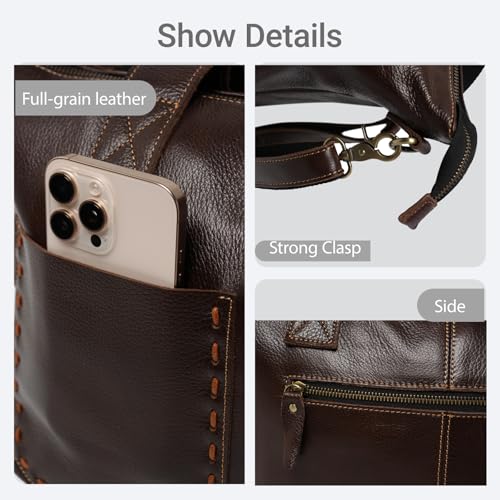 Women's Genuine Leather Hobo Tote Bag Shoulder Bag Crossbody Bag Full Grain Leather Elegant and Durable Stylish4