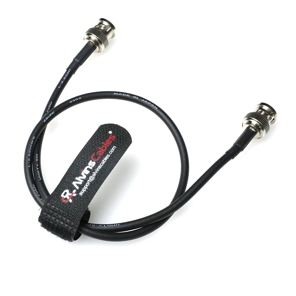 Alvin's Cables - Cable SDI 12G flexible, conectores BNC macho a macho para RED Komodo | Atomos Monitor, cable blindado de 75 ohmios para videocámara 4K, 50 cm
