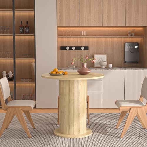 31.5 inch Round Dining Table for 2, Modern Farmhouse Kitchen...