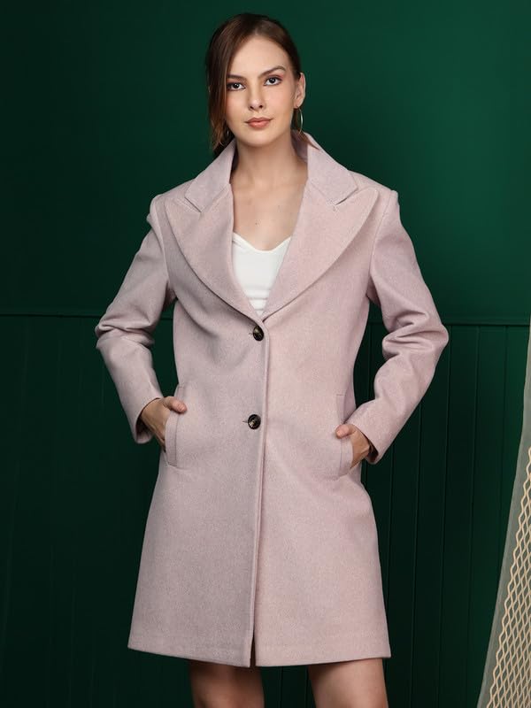 Image of PLAGG Women's Notched Lapel Long Overcoat
